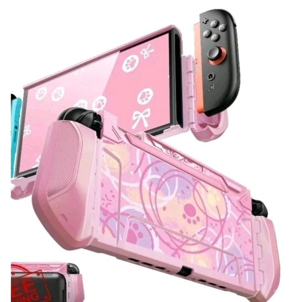 Mumba Cute Paw Case Compatible with Nintendo Switch 2,– Graffiti Circle and F...